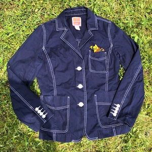 Cute Navy Blue Isaac Mizrahi Cotton Blazer